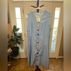 Nwt MKRM BLUE CHAMBRAY MIDI DRESS SIZE XL